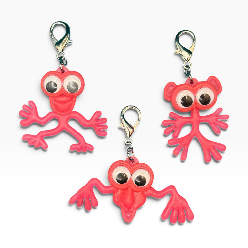 Vintage 90s Googly-Eyed Monster Keychain Charms