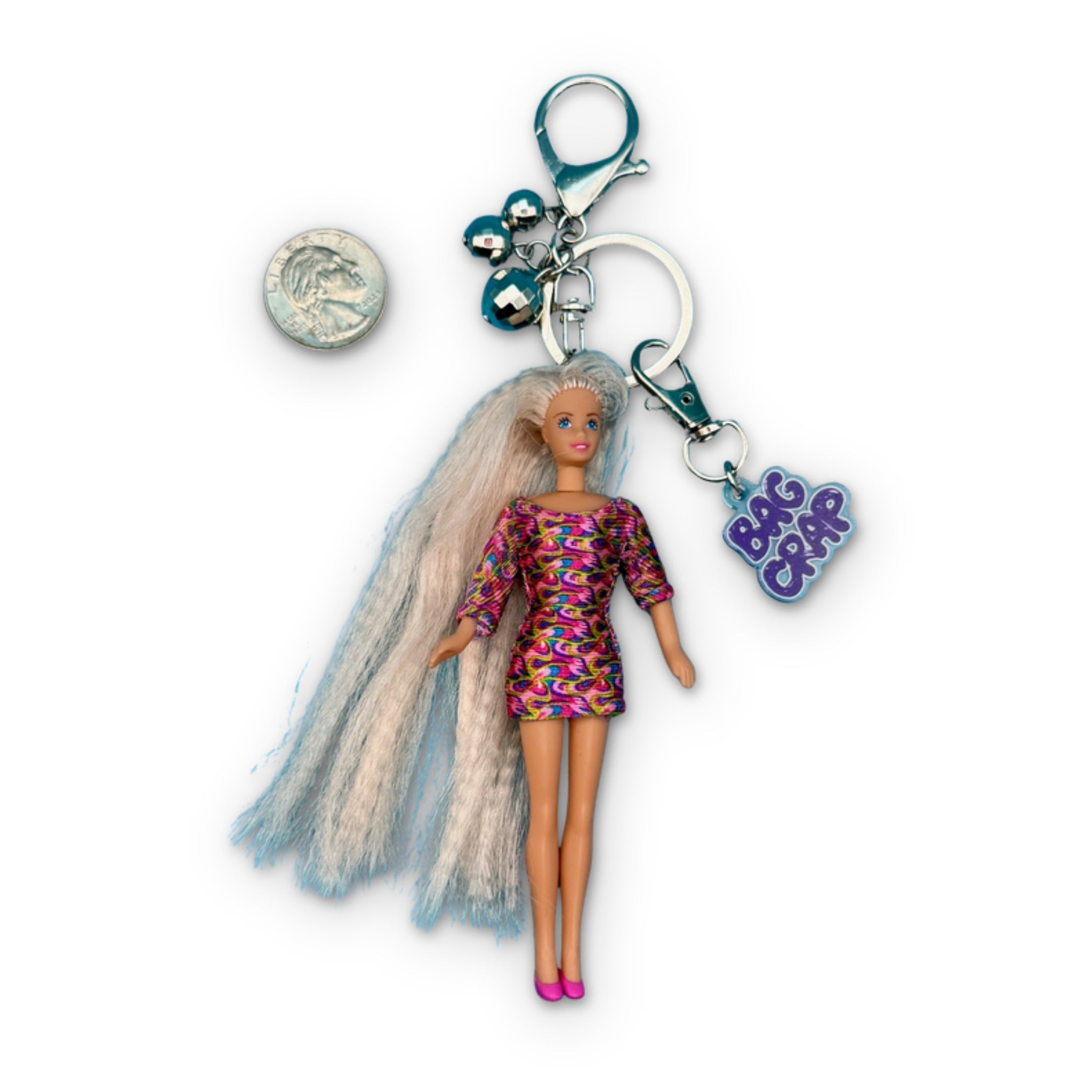 1992 'Totally Hair' Barbie - barbie doll toy pink rare vintage keychain vintage charms for bag nostalgia vintage keychains y2k collectible - Bag Crap