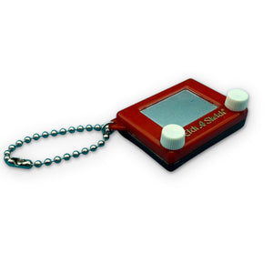 90s Etch-A-Sketch -  vintage keychain vintage charms for bag nostalgia vintage keychains y2k collectible - Bag Crap