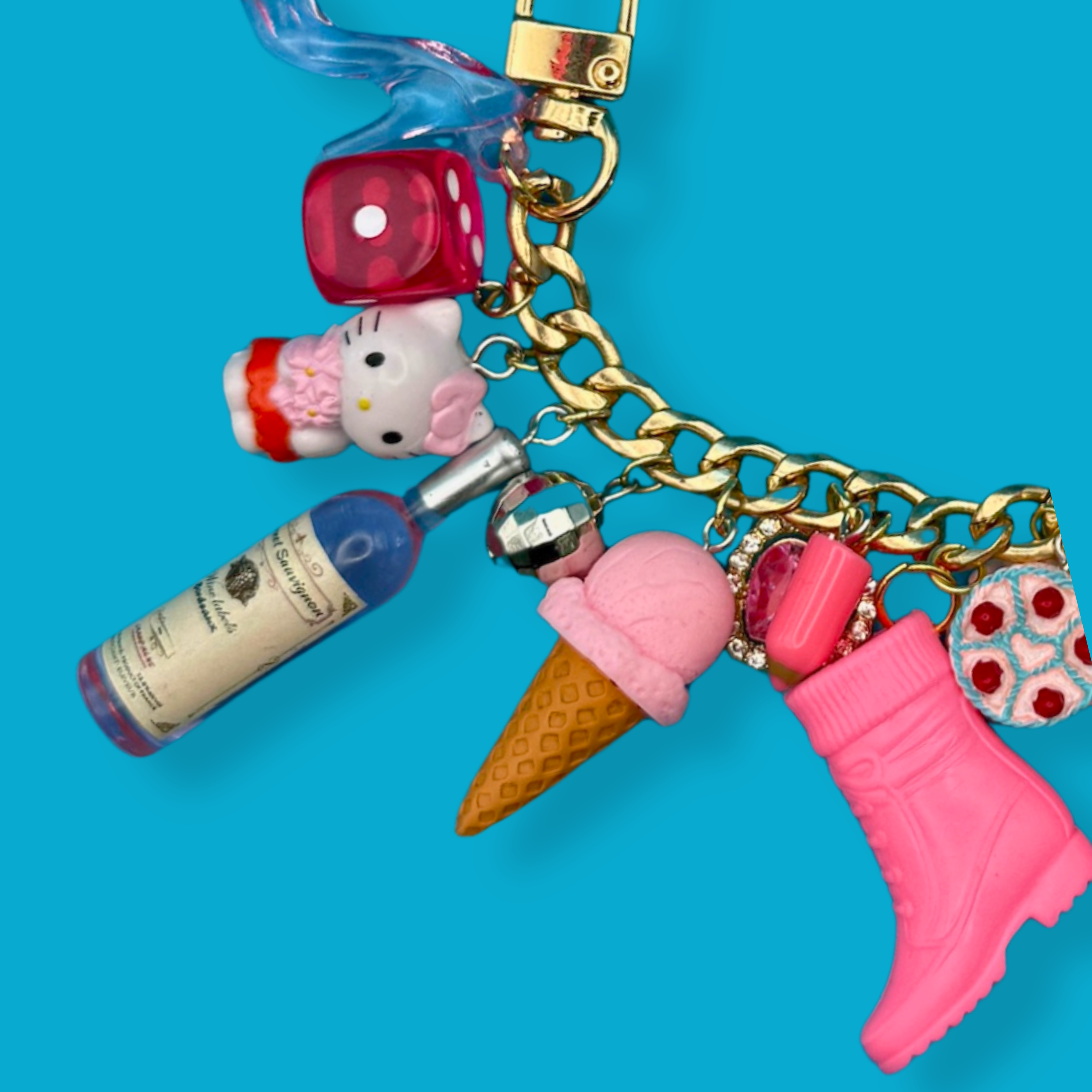 1:1  Barbie Shoes + Hello Kitty   Chain - barbie doll toy pink rare vintage keychain vintage charms for bag nostalgia vintage keychains y2k collectible - Bag Crap