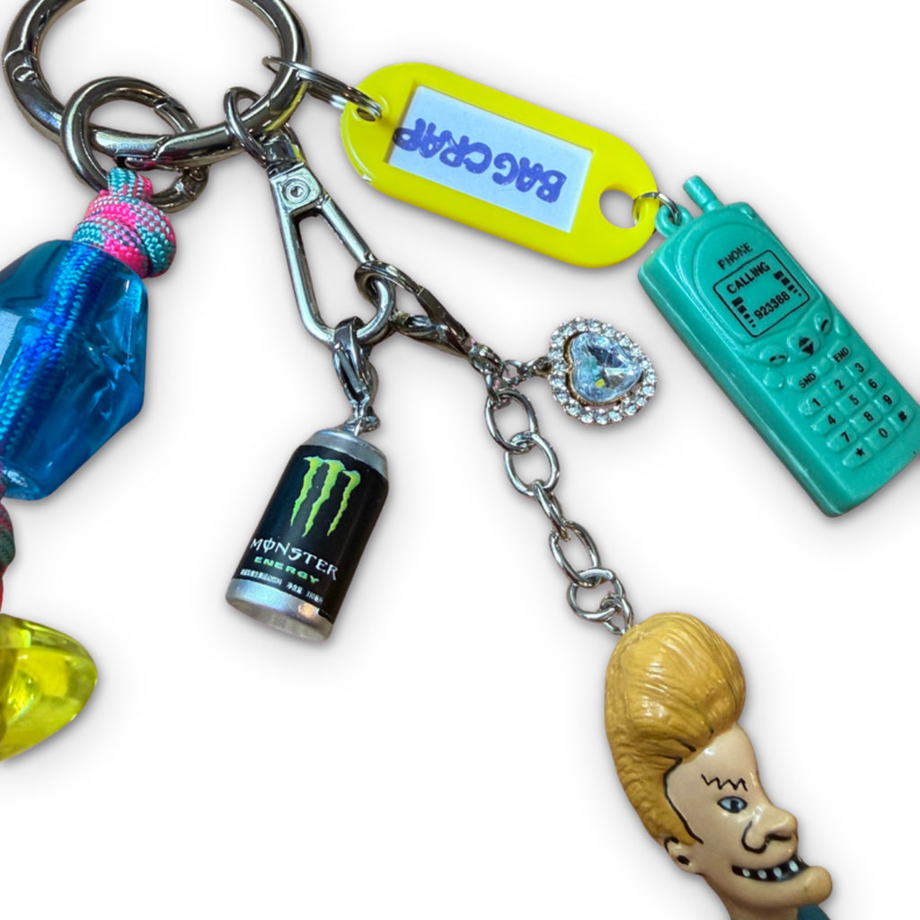 Vintage Beavis Cell Phone Keychain Bag Charm Set
