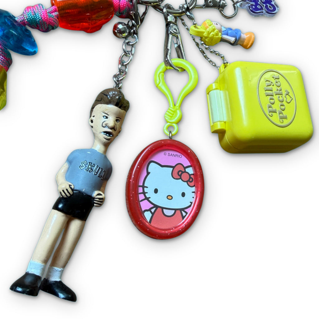 Vintage Butt-Head Polly Pocket Keychain Bag Charm Set