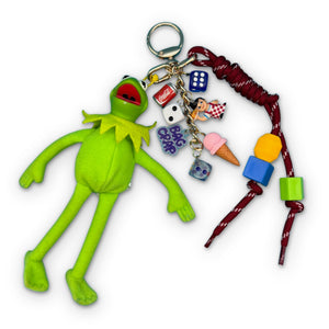 Kermit the Frog Gold Trinket Chain   Set - vintage bag charm packs nostalgia vintage y2k vintage keychain vintage charms for bag nostalgia vintage keychains y2k collectible - Bag Crap