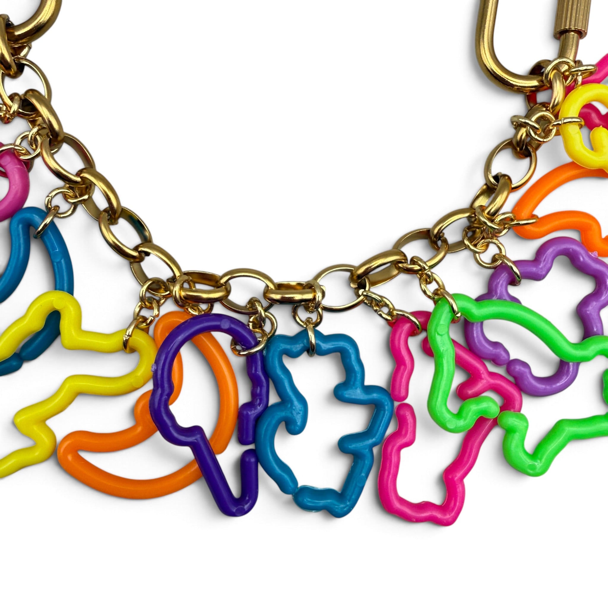 Lisa Frank Trinket Gold  Chain - vintage bag charm chains silver nostalgia vintage y2k vintage keychain vintage charms for bag nostalgia vintage keychains y2k collectible - Bag Crap