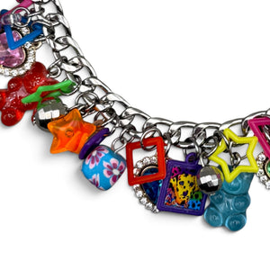 Lisa Frank Trinket Stacked  Chain - vintage bag charm chains silver nostalgia vintage y2k vintage keychain vintage charms for bag nostalgia vintage keychains y2k collectible - Bag Crap