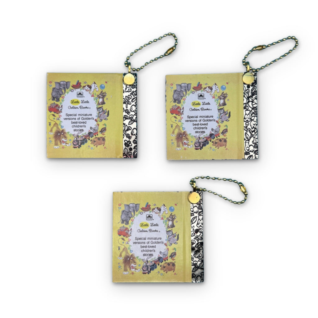 Vintage Little Golden Book Bag Charms - The Little Mermaid, Dumbo, and Snow White
