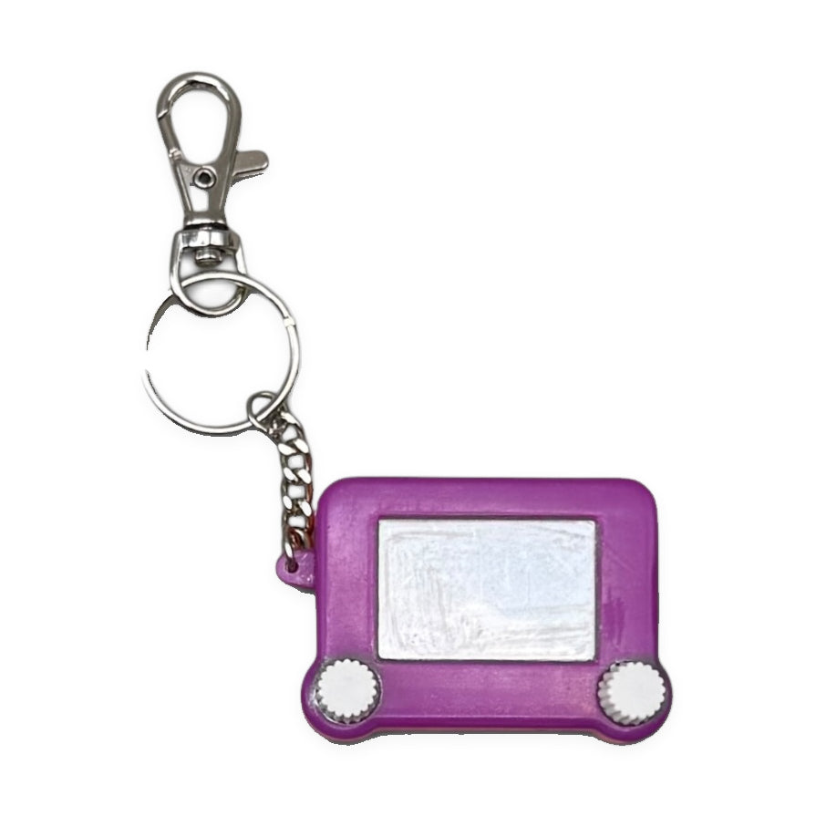 Vintage Junk Drawer Keychains & Bag Charms: Purple & Red