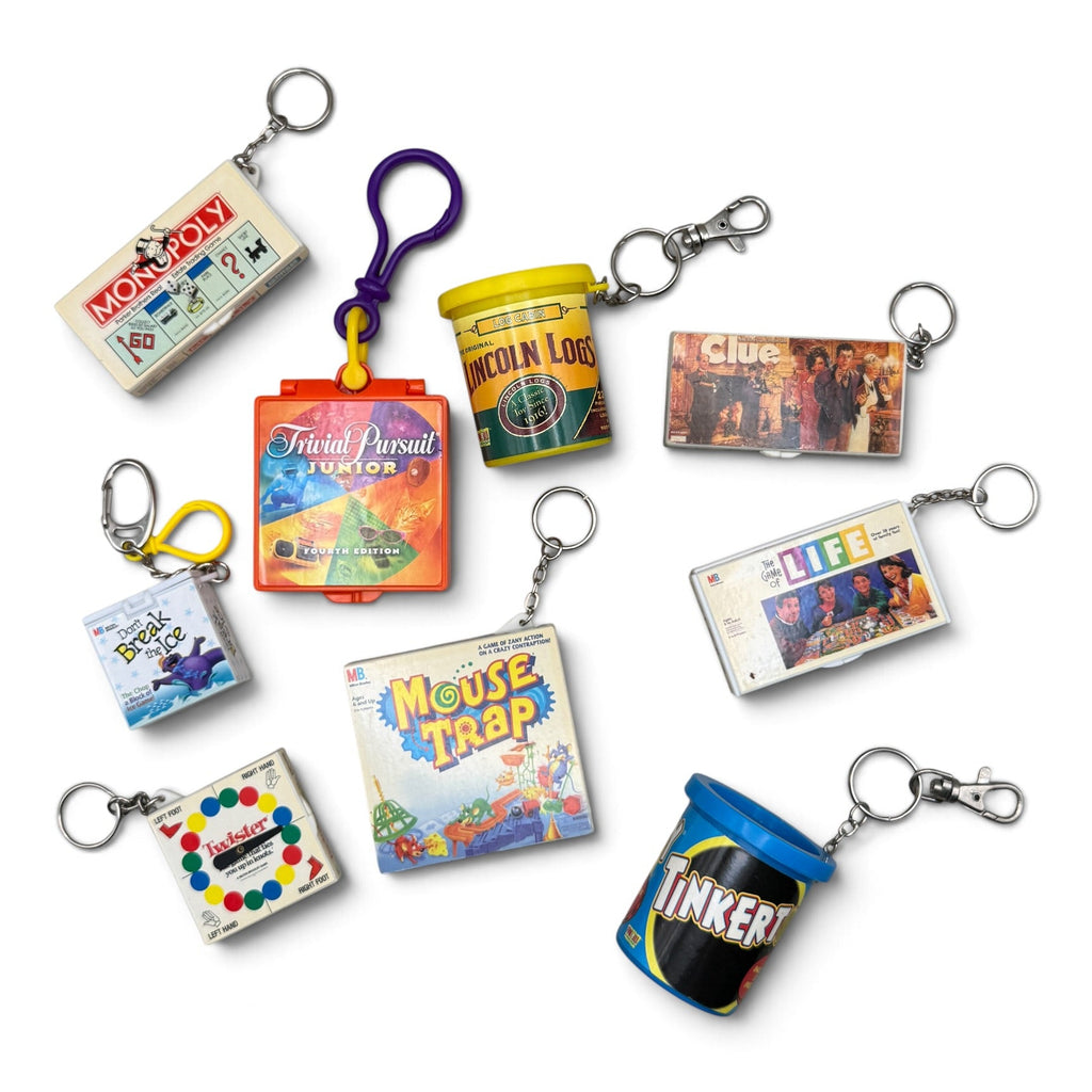 Vintage 90s Miniature Board Game & Toy Keychains