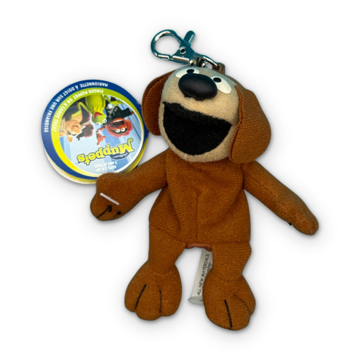 Vintage Rowlf Muppets 4" Plushie Bag Charm on a white background