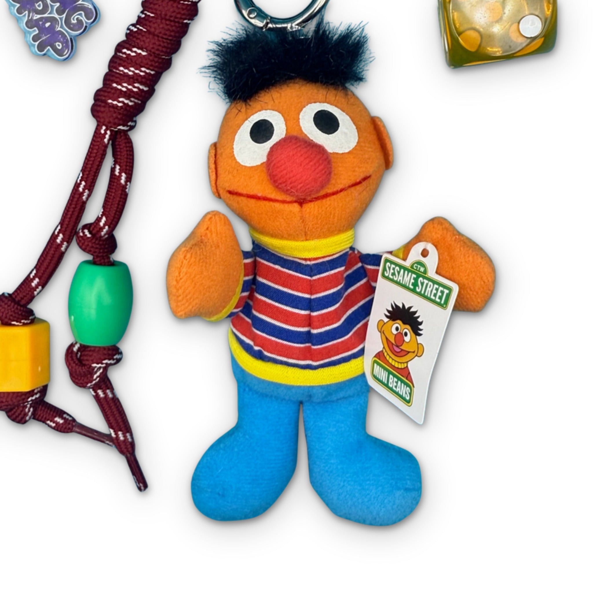Sesame Street Ernie Plush   Pack - vintage bag charm packs nostalgia vintage y2k vintage keychain vintage charms for bag nostalgia vintage keychains y2k collectible - Bag Crap