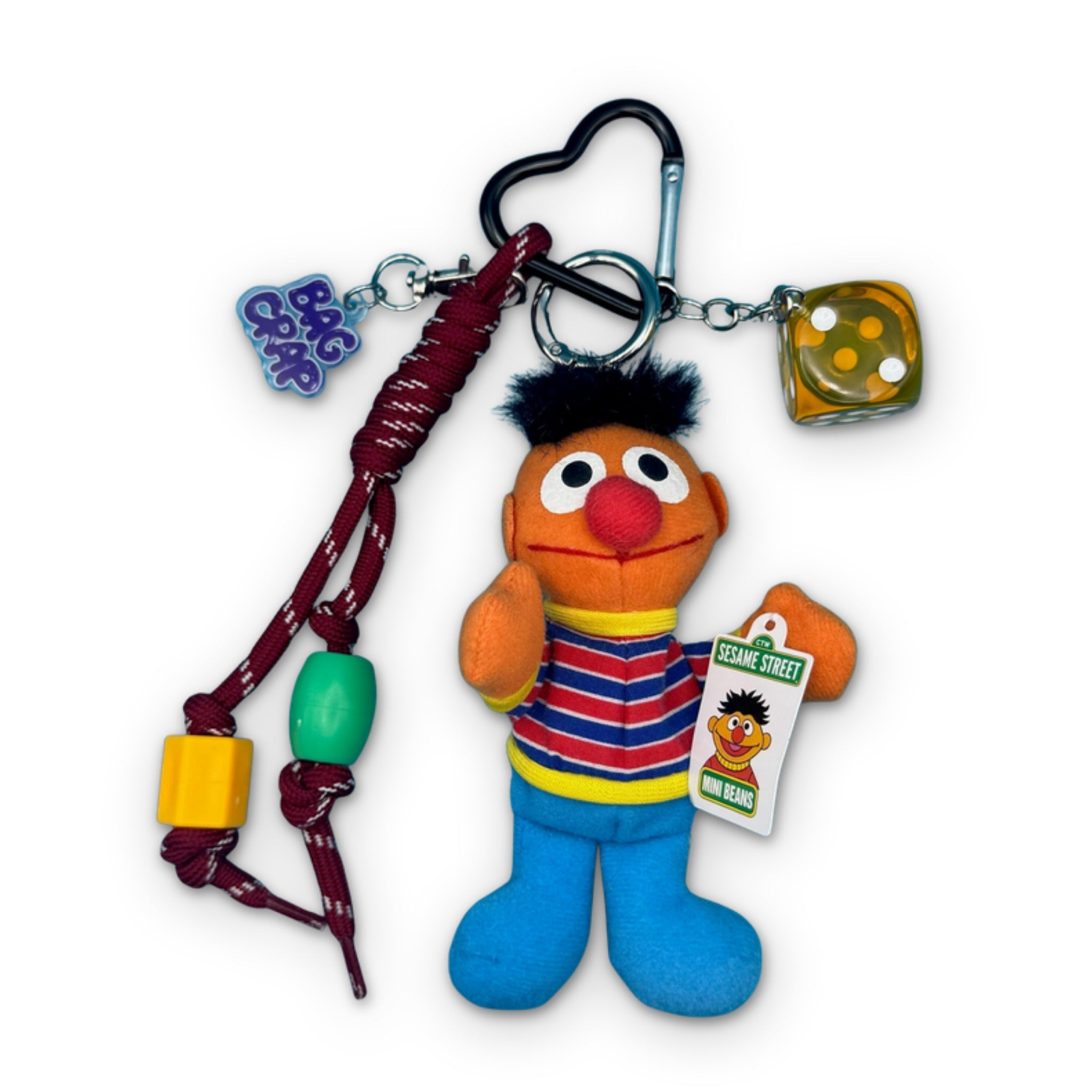 Sesame Street Ernie Plush   Pack - vintage bag charm packs nostalgia vintage y2k vintage keychain vintage charms for bag nostalgia vintage keychains y2k collectible - Bag Crap
