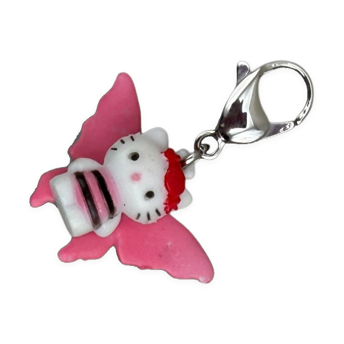 Vintage Junk Drawer Bag Charms & Keychains: Pink & Teal