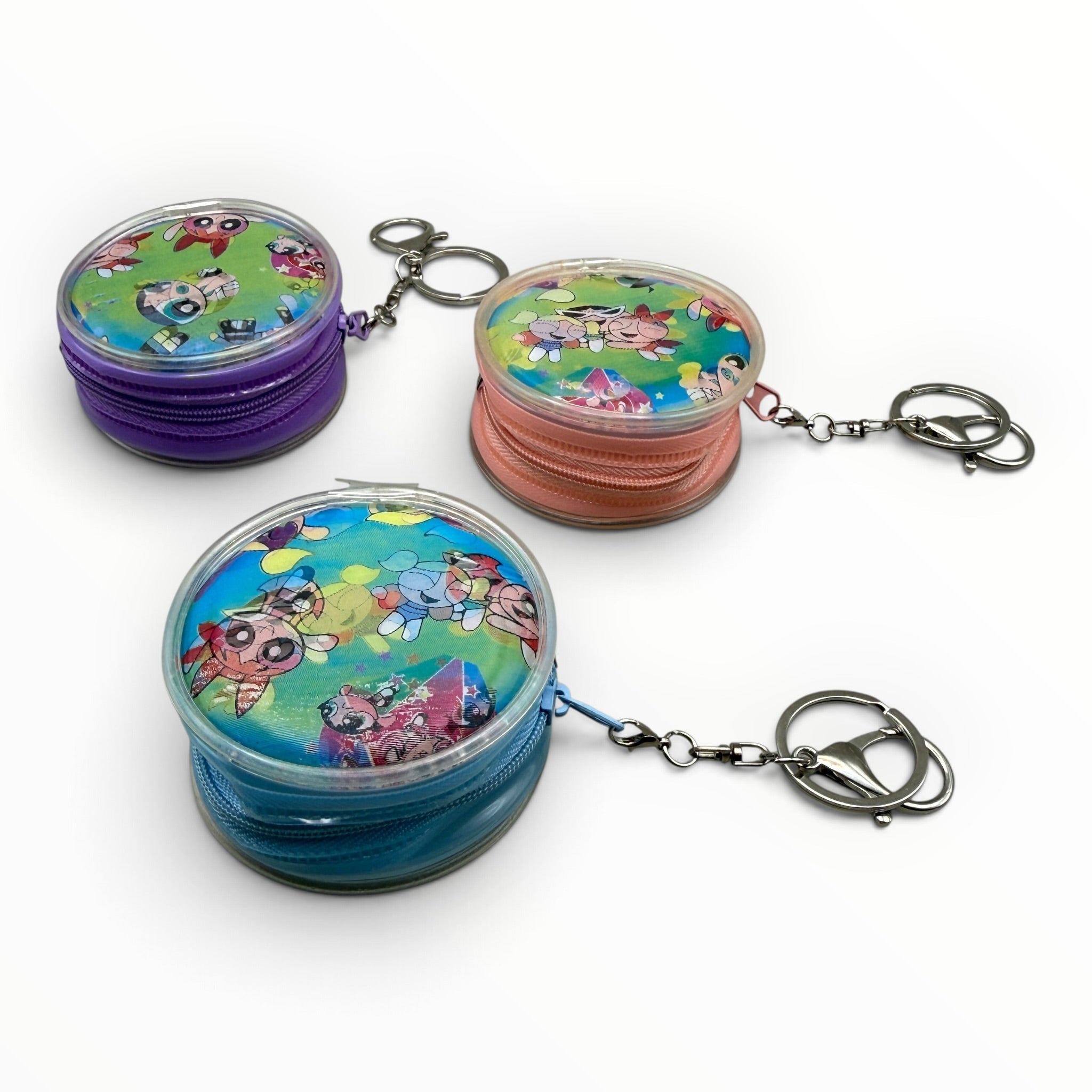 Powerpuff Girls Holographic Coin Purse  s -  vintage keychain vintage charms for bag nostalgia vintage keychains y2k collectible - Bag Crap