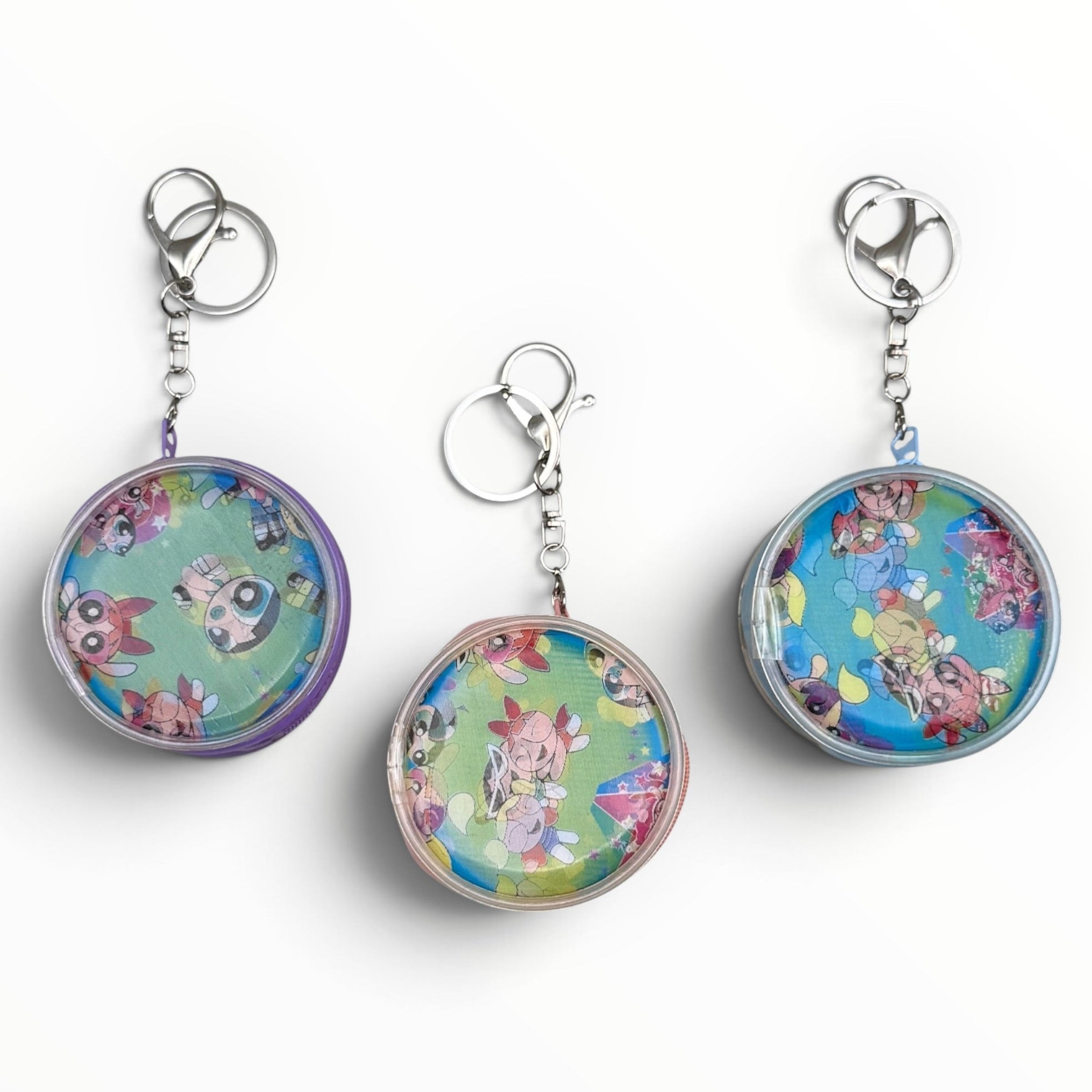 Powerpuff Girls Holographic Coin Purse  s -  vintage keychain vintage charms for bag nostalgia vintage keychains y2k collectible - Bag Crap