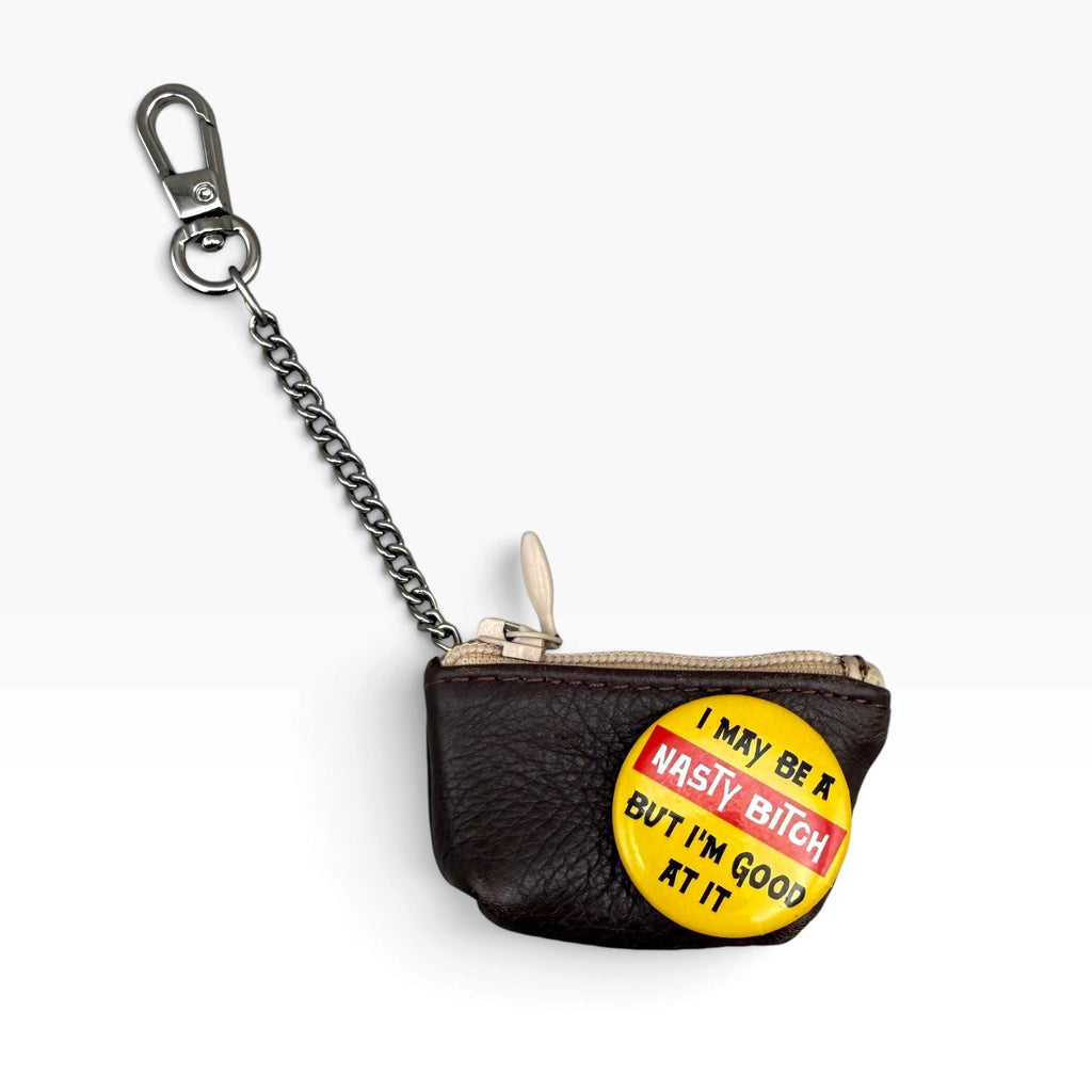 Vintage Novelty Phrase Button Mini-Pouch Bag Charms