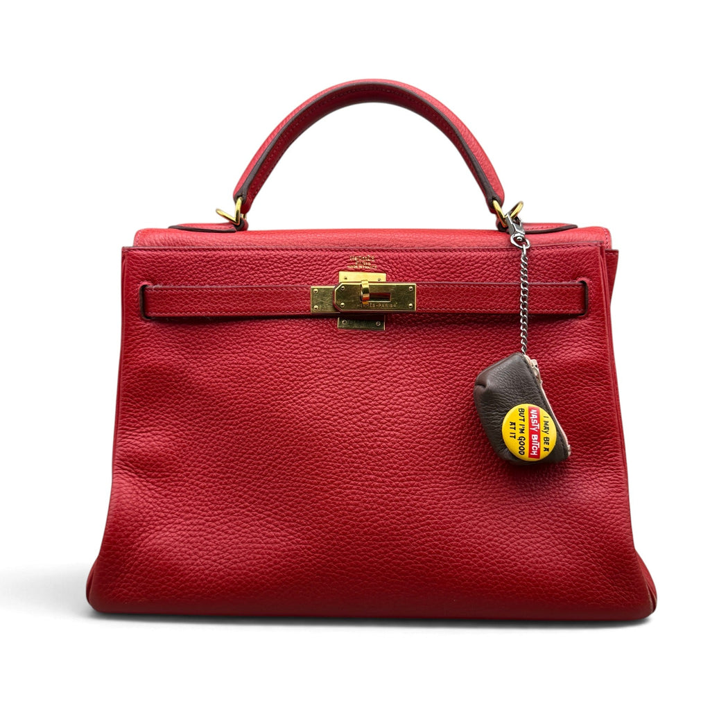 Vintage Novelty Phrase Button Mini-Pouch Bag Charms