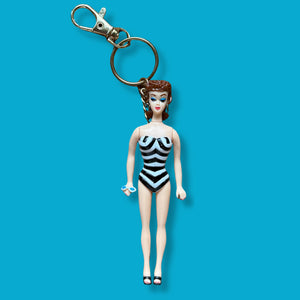 90's Rare Brunette Barbie s - barbie doll toy pink rare vintage keychain vintage charms for bag nostalgia vintage keychains y2k collectible - Bag Crap