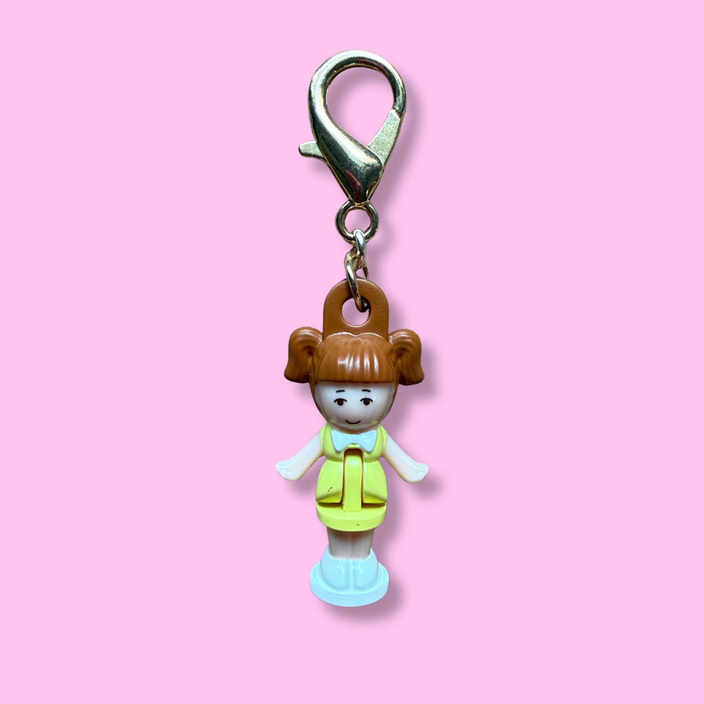 Retro Mini Brunette Polly Pocket Bag Charm