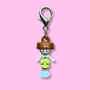 Retro Mini Brunette Polly Pocket -  vintage keychain vintage charms for bag nostalgia vintage keychains y2k collectible - Bag Crap