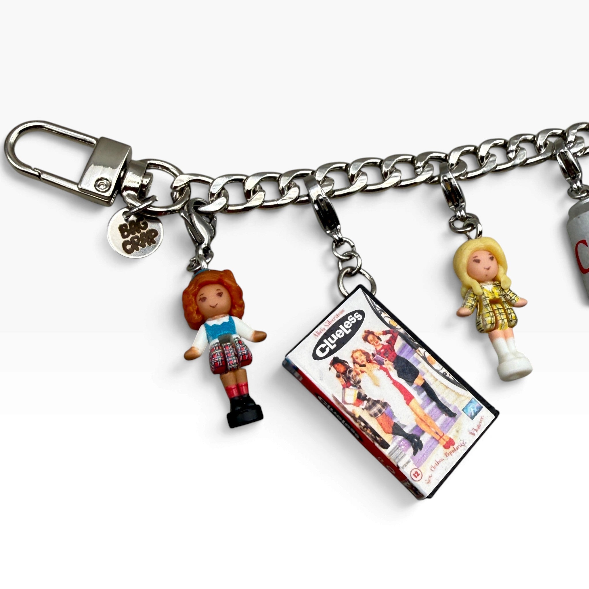 Clueless Polly Pocket Diet Coke   Chain - vintage bag charm chains silver nostalgia vintage y2k vintage keychain vintage charms for bag nostalgia vintage keychains y2k collectible - Bag Crap