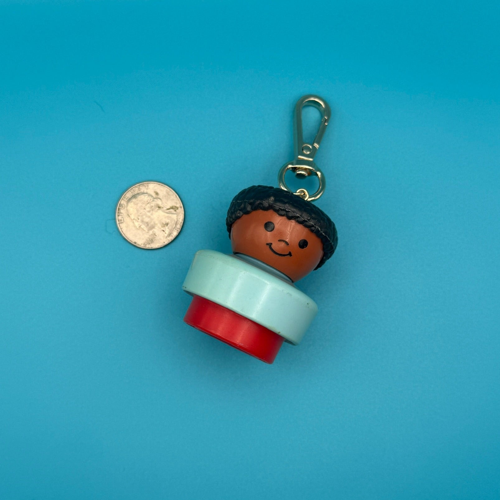 1990s Fisher Price Chunky People  s — Gold Hardware -  vintage keychain vintage charms for bag nostalgia vintage keychains y2k collectible - Bag Crap