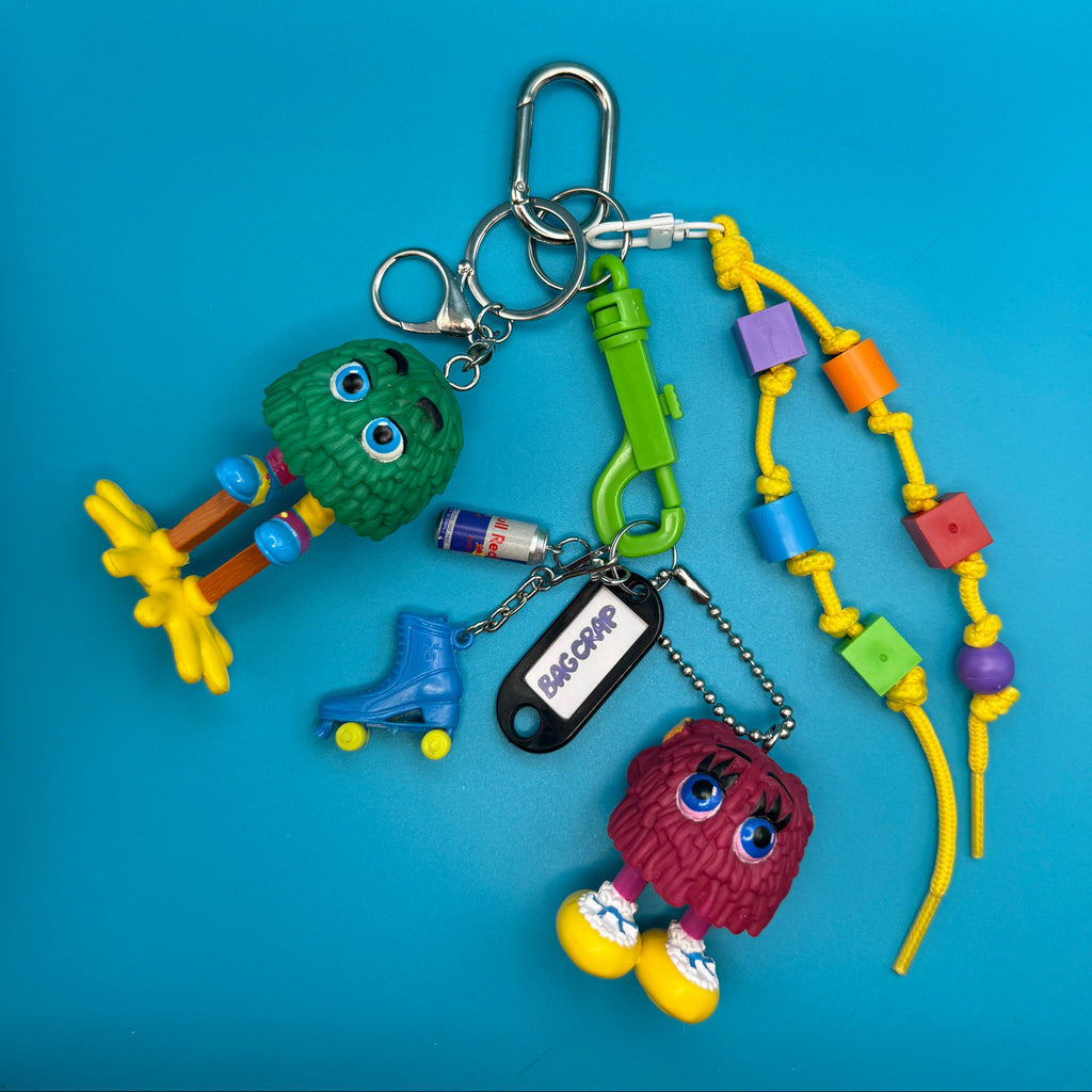 Vintage 80s McDonald's Fry Guy Bag Charm Keychain Pack