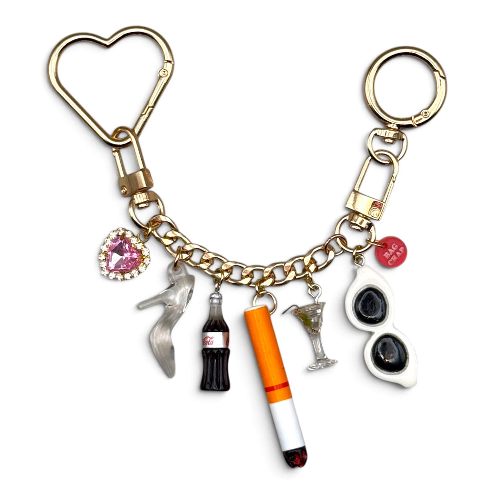 BAG CRAP Miniature Martini Gold Bag Charm Chain