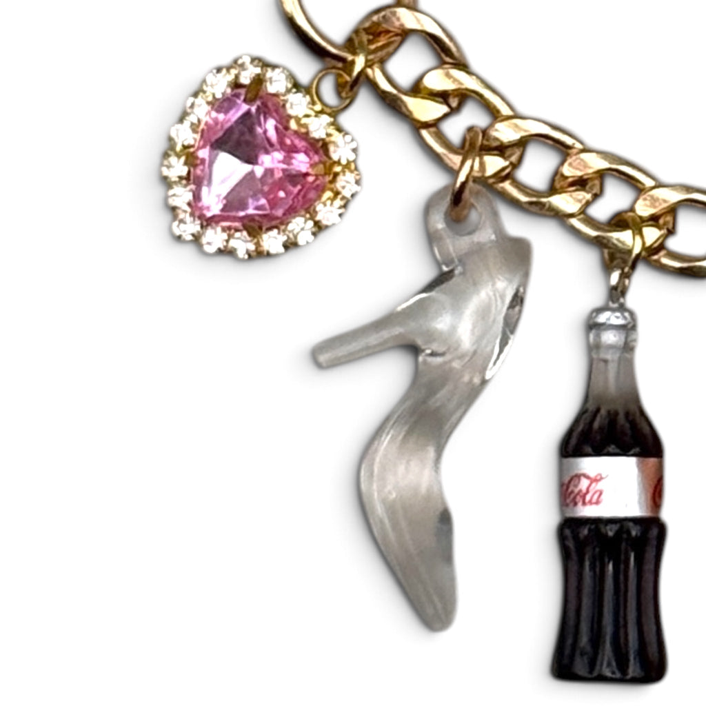 BAG CRAP Miniature Martini Gold Bag Charm Chain