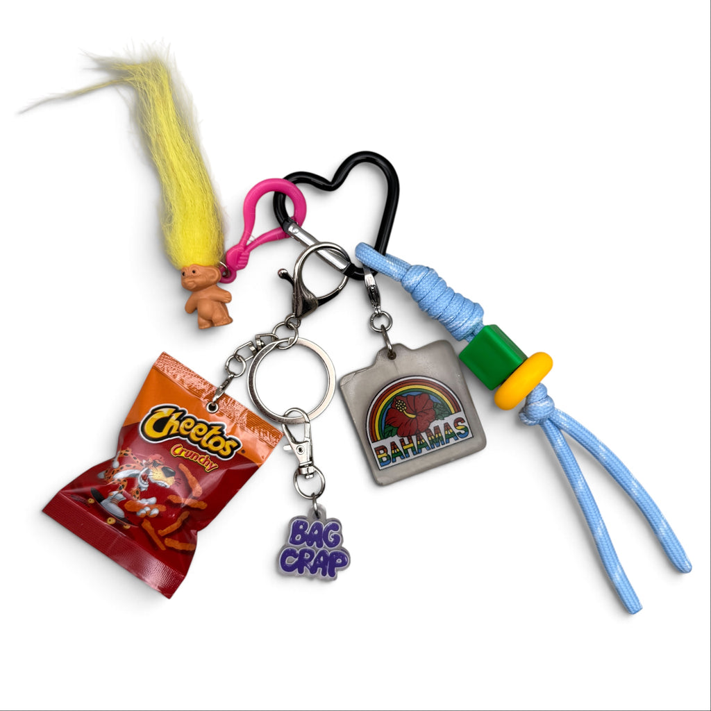 Vintage Troll, Cheetos & Bahamas Paracord Bag Charm
