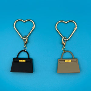 Mini Designer Hand Trinket  + Gold Heart Carabiner -  vintage keychain vintage charms for bag nostalgia vintage keychains y2k collectible - Bag Crap