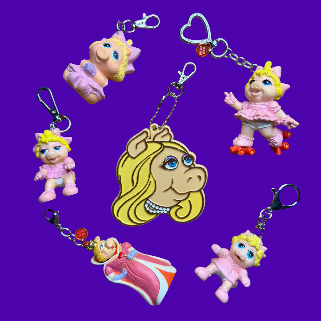 Vintage Miss Piggy Bag Charm Keychain Collection