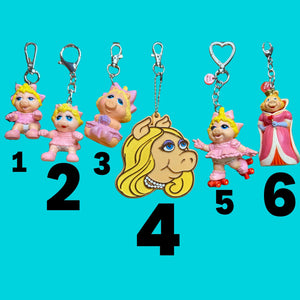 Miss Piggy    Collection -  vintage keychain vintage charms for bag nostalgia vintage keychains y2k collectible - Bag Crap