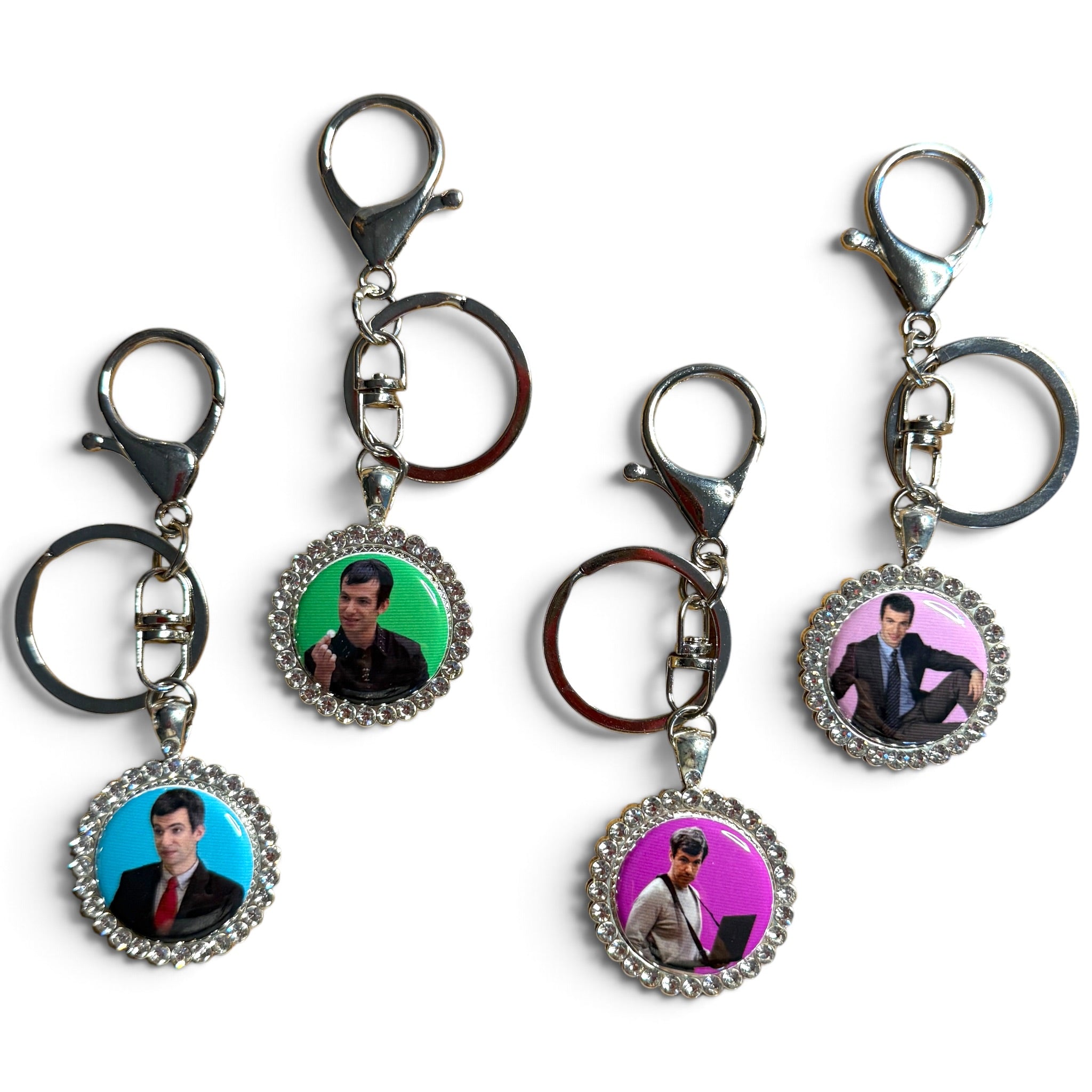 Nathan Fielder Bedazzled   s -  vintage keychain vintage charms for bag nostalgia vintage keychains y2k collectible - Bag Crap