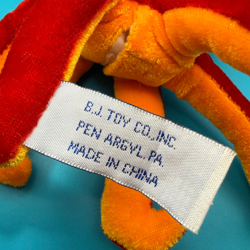Vintage 90s Red Plush Octopus Bag Charm Keychain