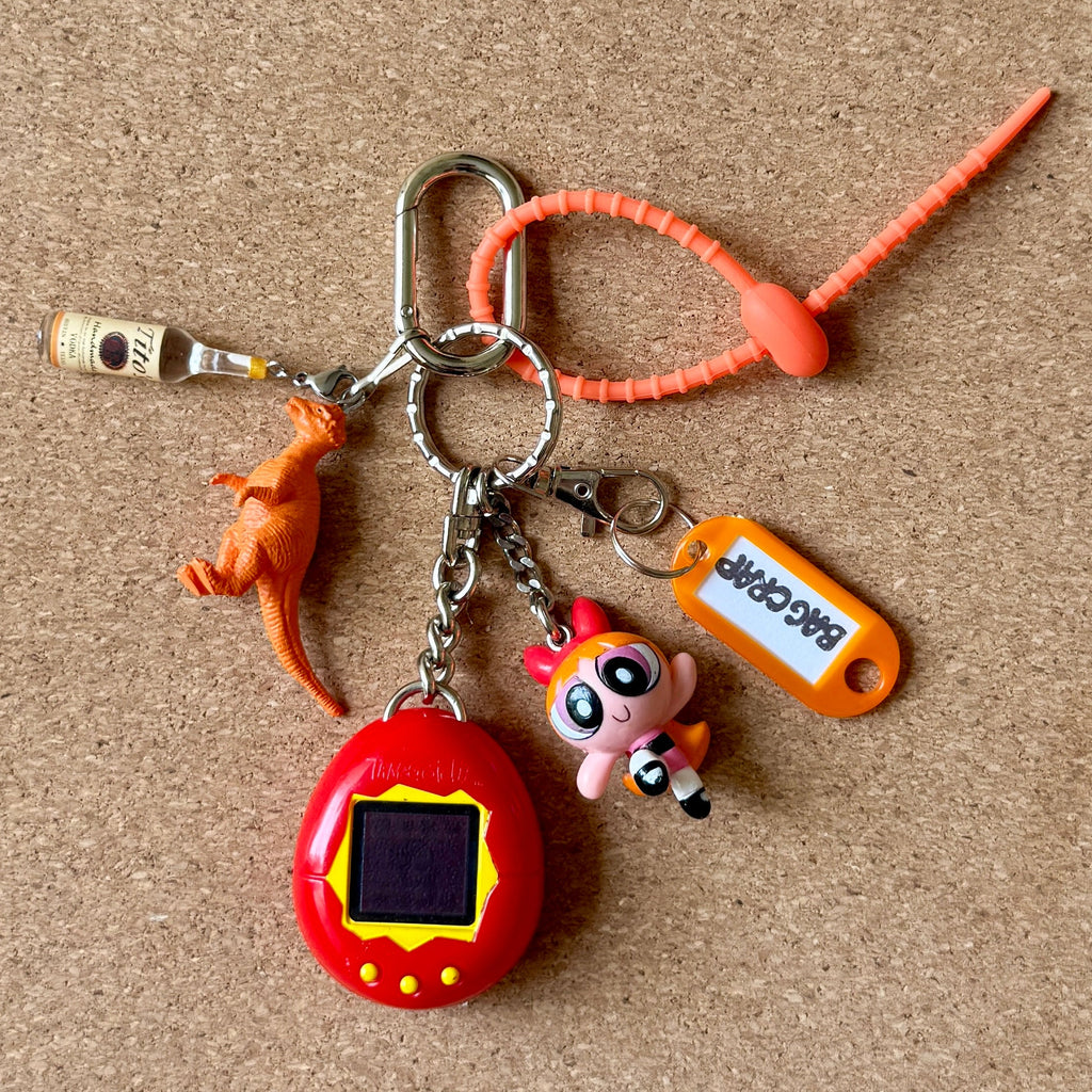 Vintage 90s Blossom Powerpuff Girls Tamagotchi Bag Charm Keychain Pack