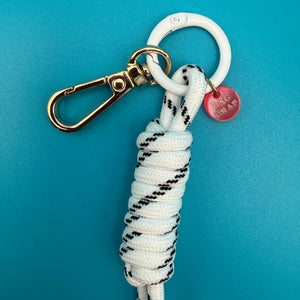 White Paracord Chunky Bead -  vintage keychain vintage charms for bag nostalgia vintage keychains y2k collectible - Bag Crap