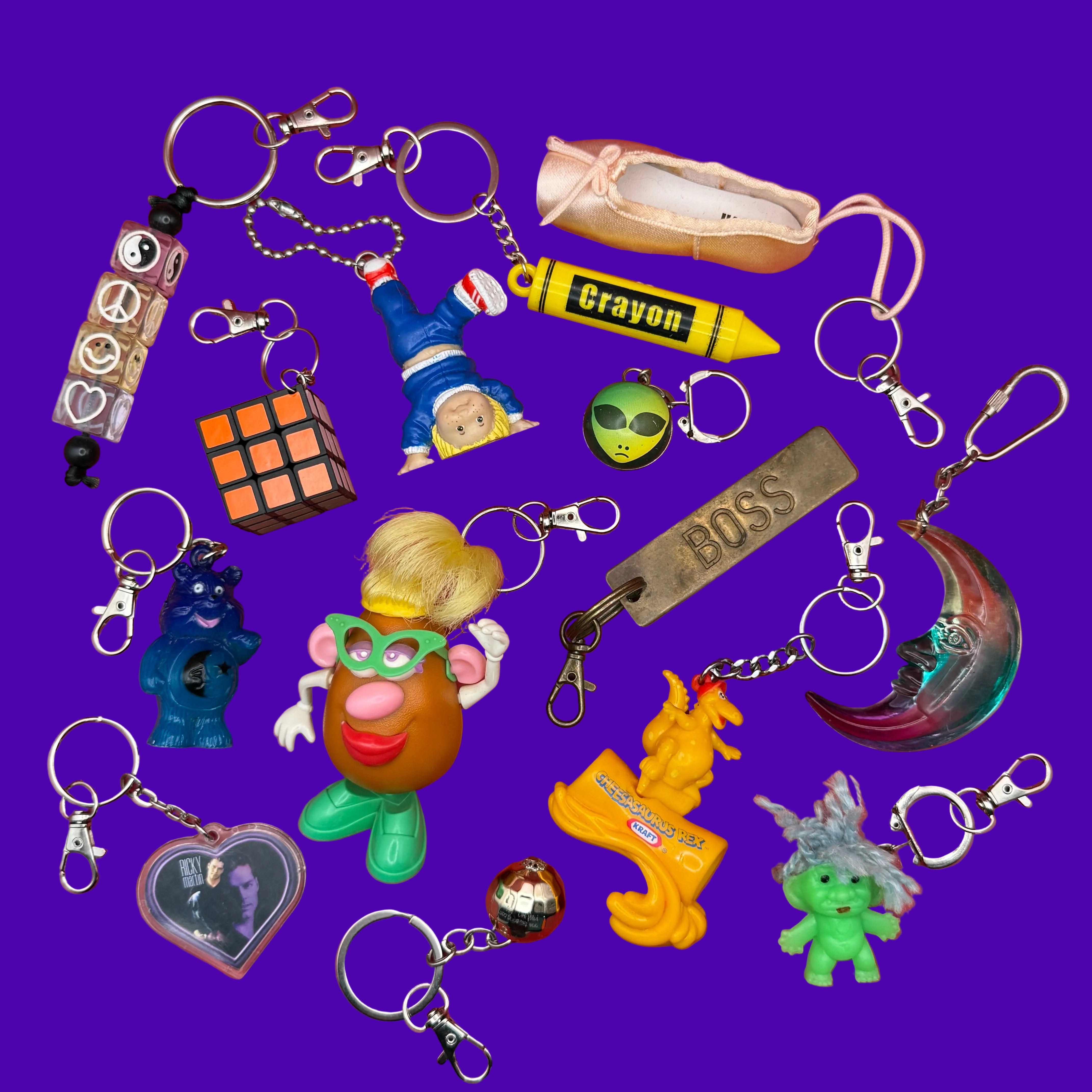 1970s- s— Mrs. Potato Head, Cabe Patch Kids -  vintage keychain vintage charms for bag nostalgia vintage keychains y2k collectible - Bag Crap