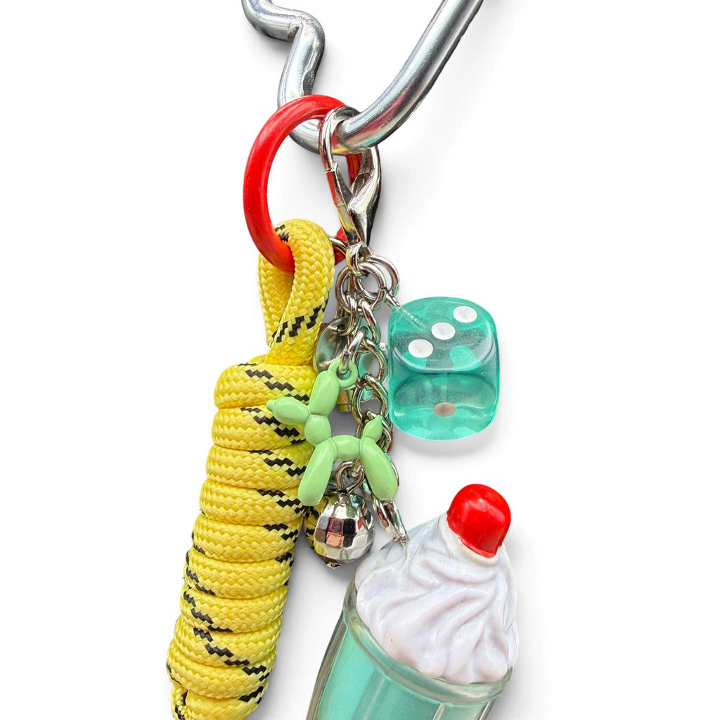Teal Milkshake Yellow & Black Paracord Bag Charm Set
