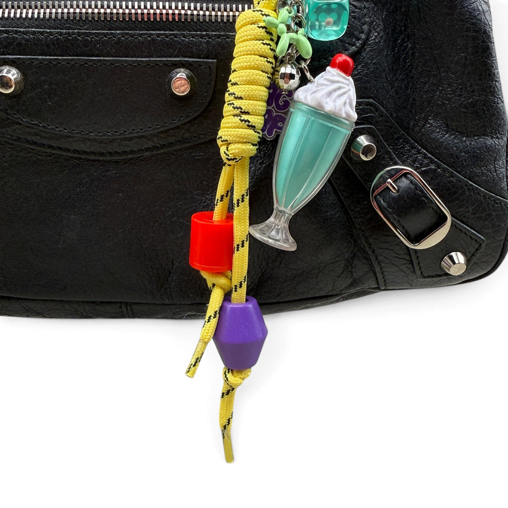 Teal Milkshake Yellow & Black Paracord Bag Charm Set