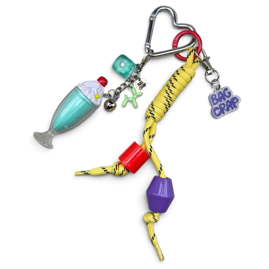 Teal Milkshake Yellow & Black Paracord Bag Charm Set