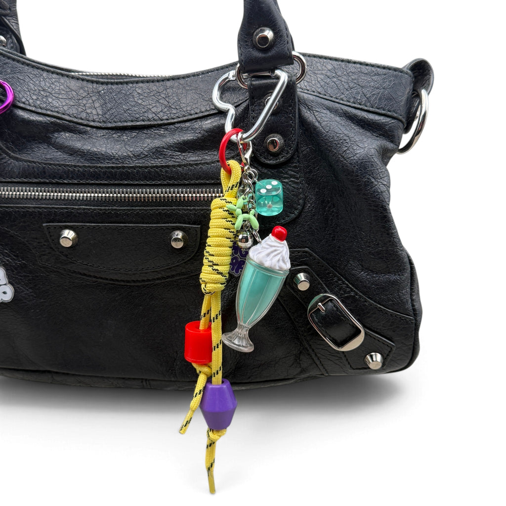 Teal Milkshake Yellow & Black Paracord Bag Charm Set