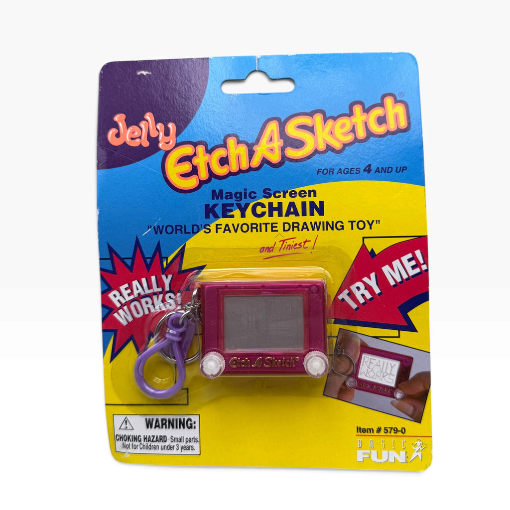 NIP Vintage Pocket Game Keychains — Etch A Sketch & Tic Tac Toe