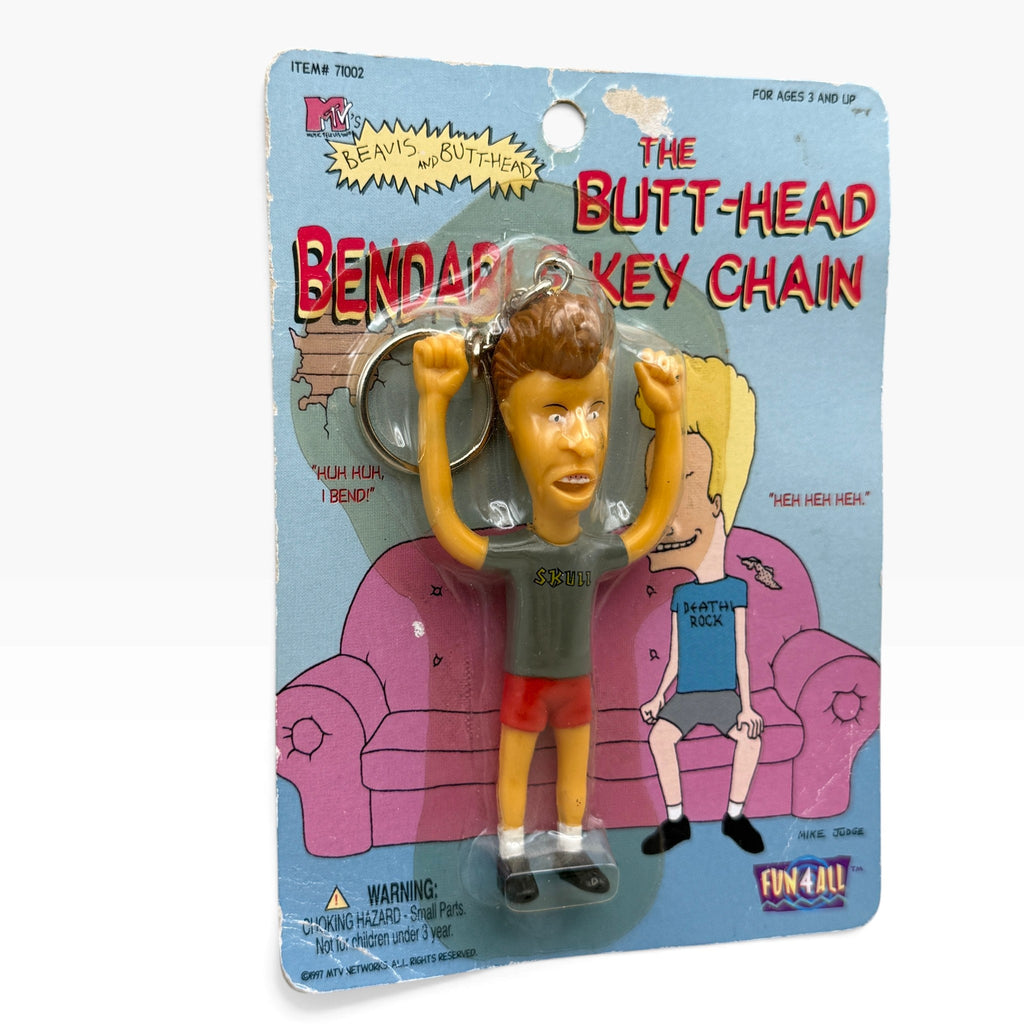 Rare NIP Vintage 1997 Beavis & Butt-Head Bendable Keychains