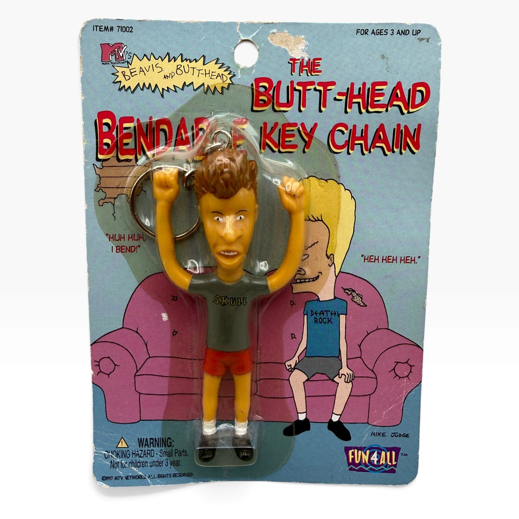 Rare NIP Vintage 1997 Beavis & Butt-Head Bendable Keychains