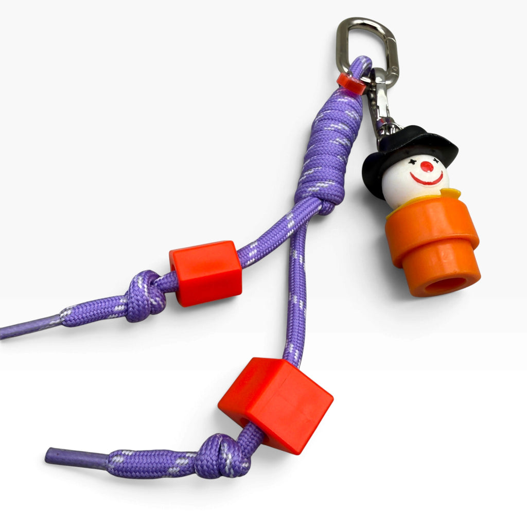 Vintage Fisher Price Little People Clown Purple Bag Charm
