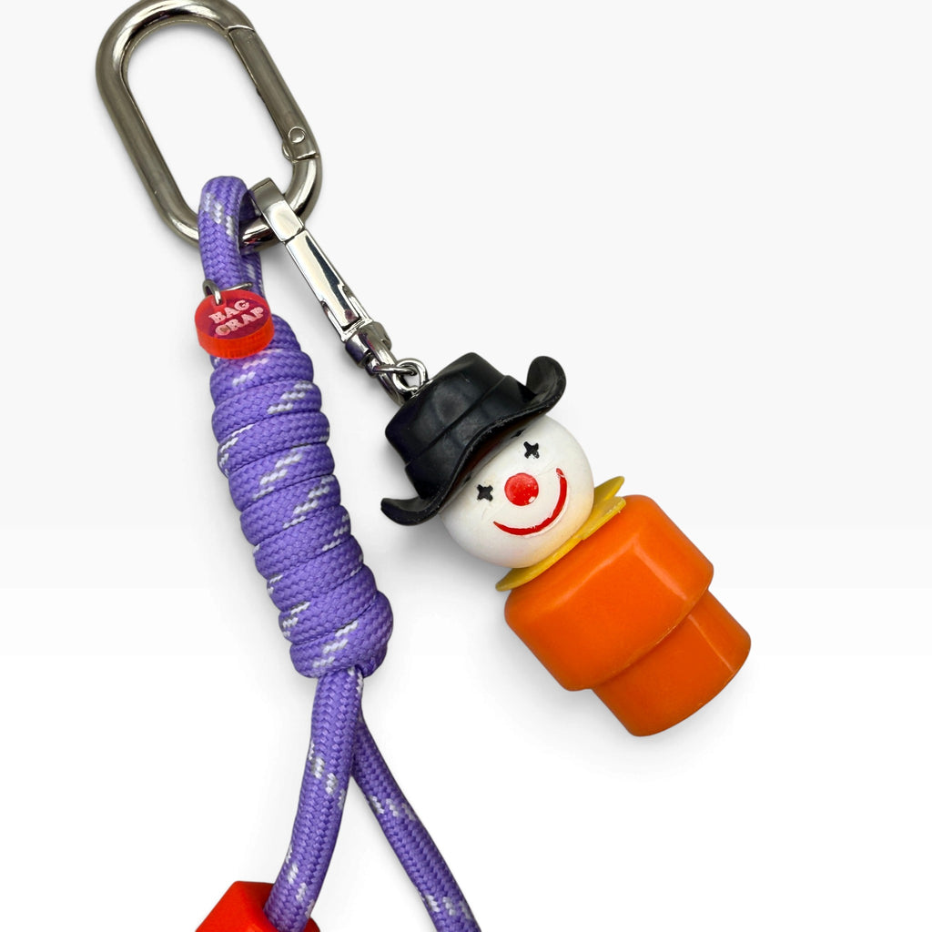 Vintage Fisher Price Little People Clown Purple Bag Charm