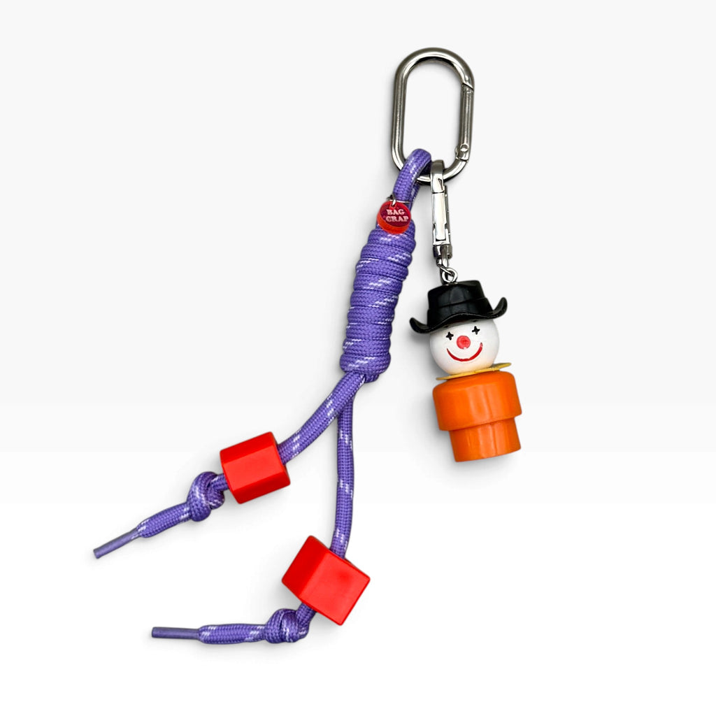Vintage Fisher Price Little People Clown Purple Bag Charm