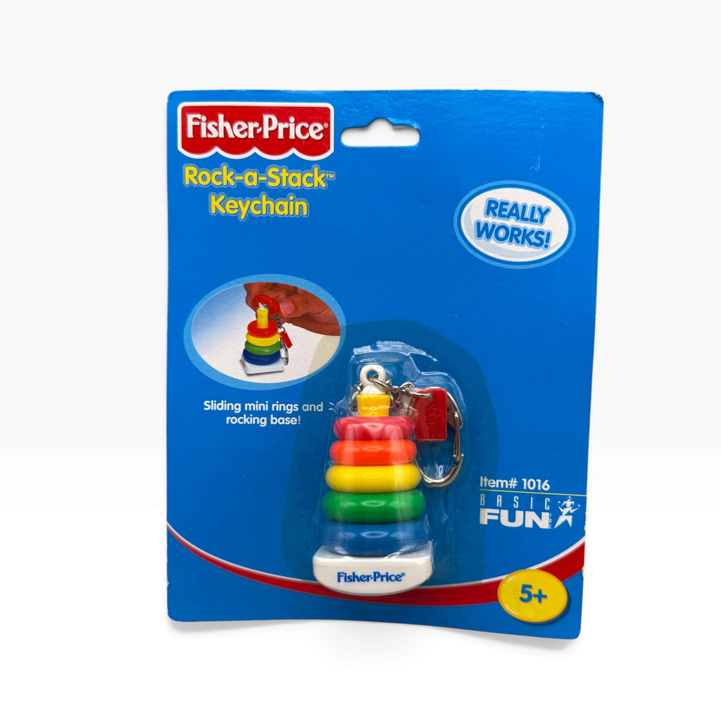NIP Vintage Fisher-Price Keychains — Melody Push Chime & Rock-a-Stack