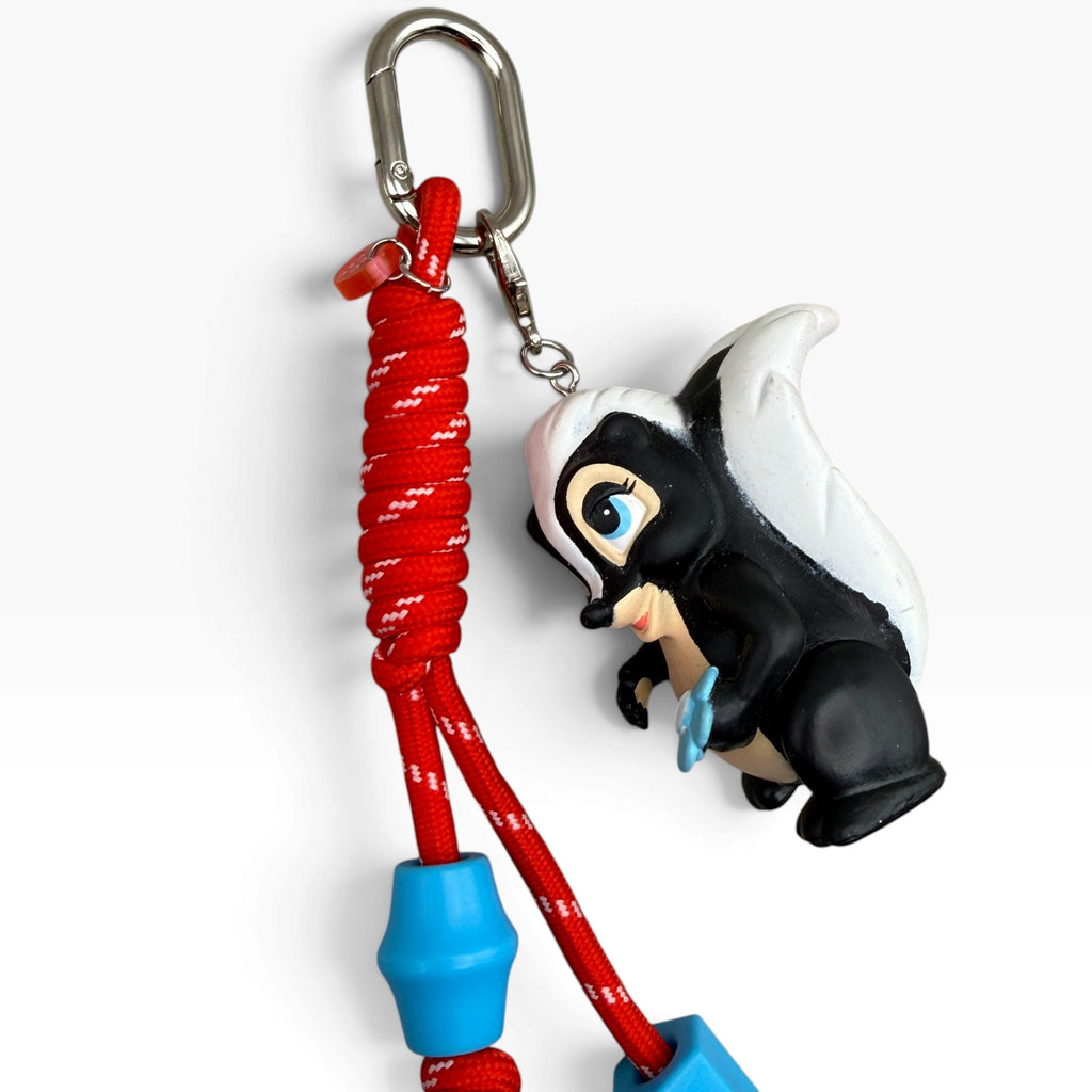 Vintage Flower the Skunk Red Paracord Bag Charm