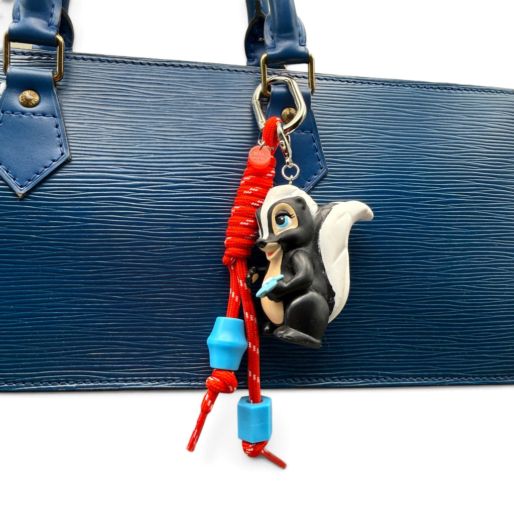Vintage Flower the Skunk Red Paracord Bag Charm